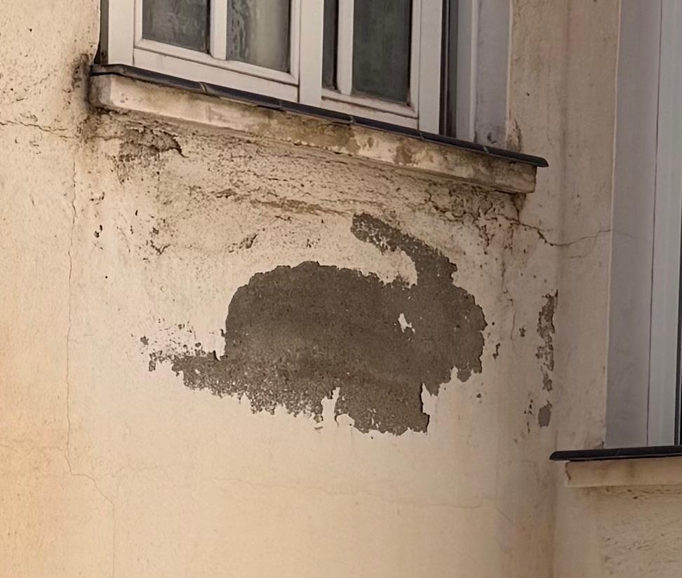 Mancha formada pelo desgaste da pintura em uma parede, cuja silhueta lembra um coelho, dando origem a uma reflexão sobre desacelerar e ouvir a si mesma.